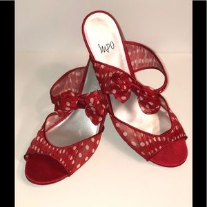 • NEW • Red & White Polka Dot Heels